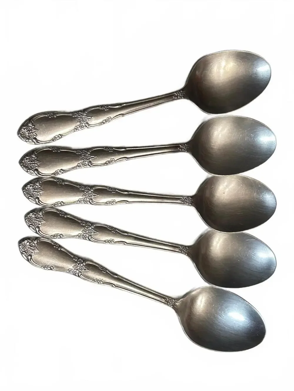 Set of 5 Vintage Stainless Steel Oneida Fenway (Daydream) Soup Spoons
